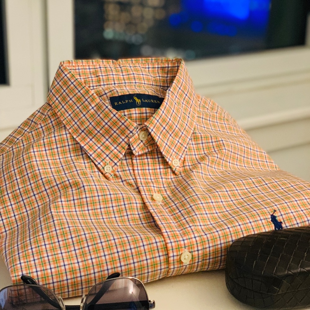 NWT orange and blue Ralph Lauren shirt